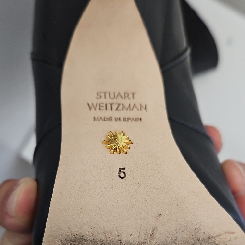 Stuart Weitzman Black Over-the-Knee Pointed Toe Stiletto Boot - Picture 4 of 4